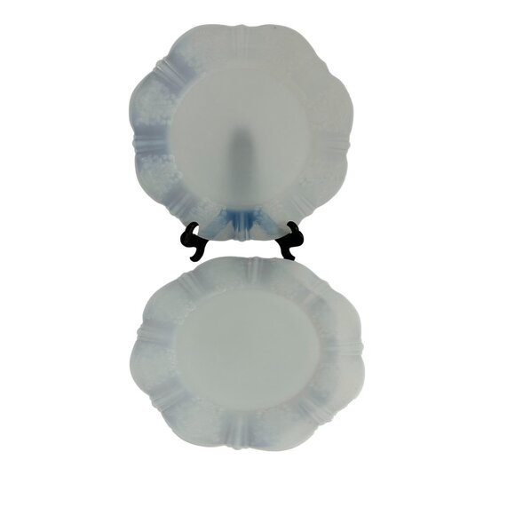 MacBeth Evans American Sweetheart Monax White 2 Salad Plates 8" Depression Glass - Picture 1 of 6